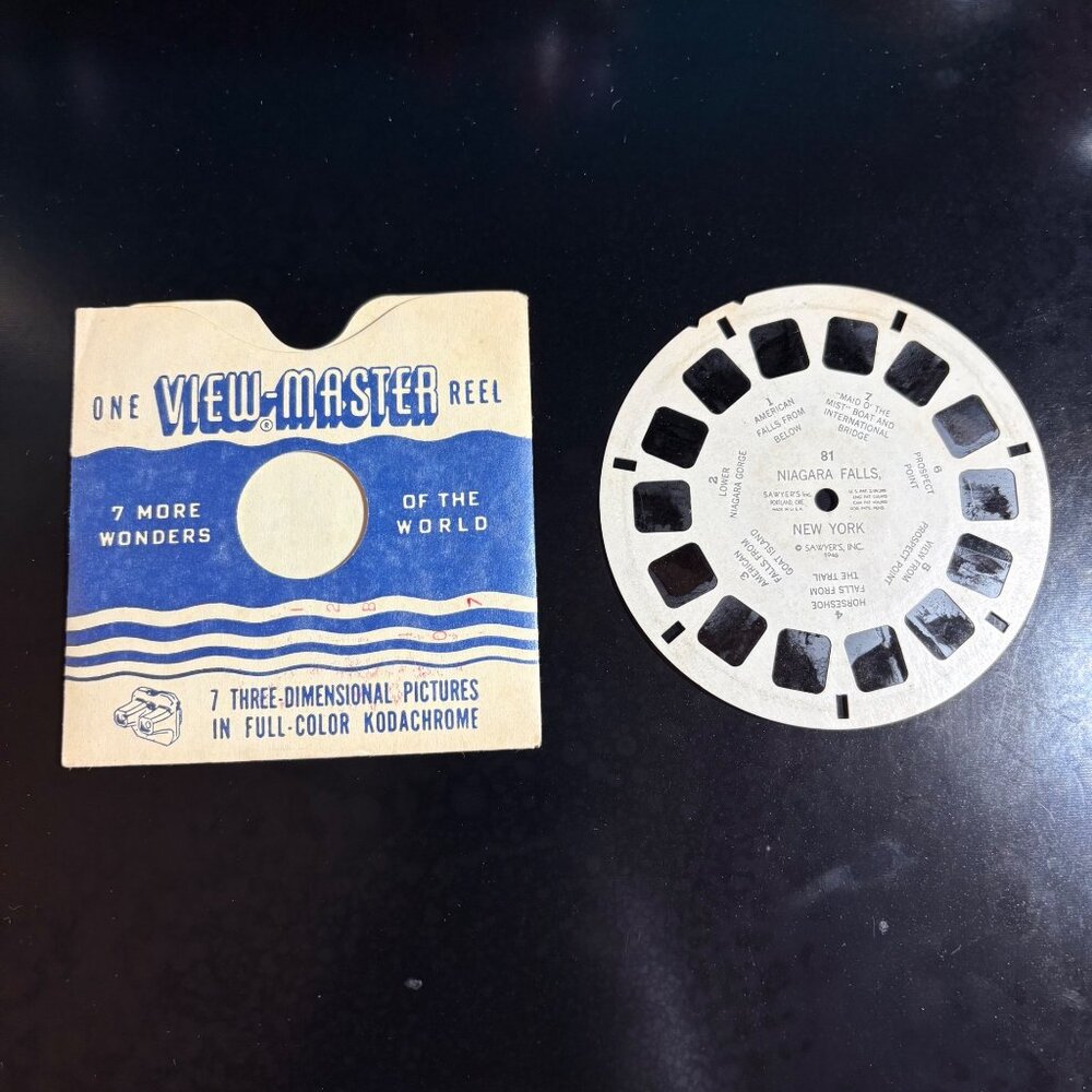 Vintage 1946 View-Master Reel 81 Niagara Falls Kodachrome 3D Images By Sawyers I